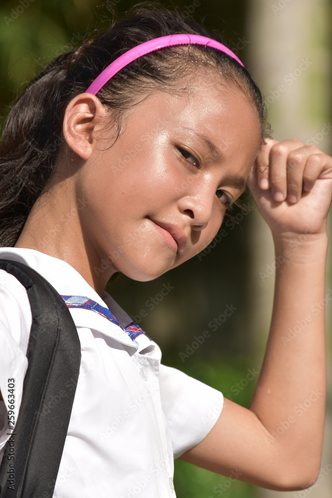 Fototapeta premium Toned School Girl With Books