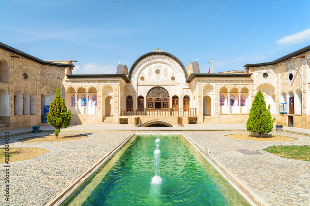 Traditional Iranian courtyard of Tabatabaei Historical House