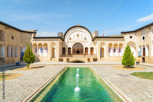 Traditional Iranian courtyard of Tabatabaei Historical House © efired