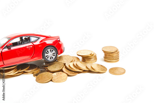 Model cars and currency in the background photo