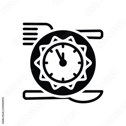 Black solid icon for luncheon spoon