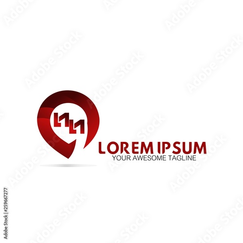 Free Download letter NN pin location logo company Design element - GFXLoad