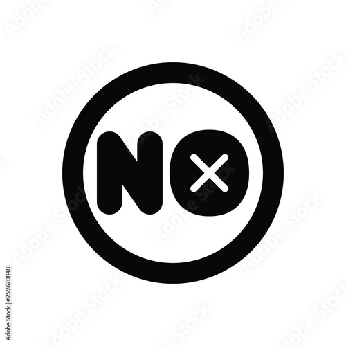 Black solid icon for no nope