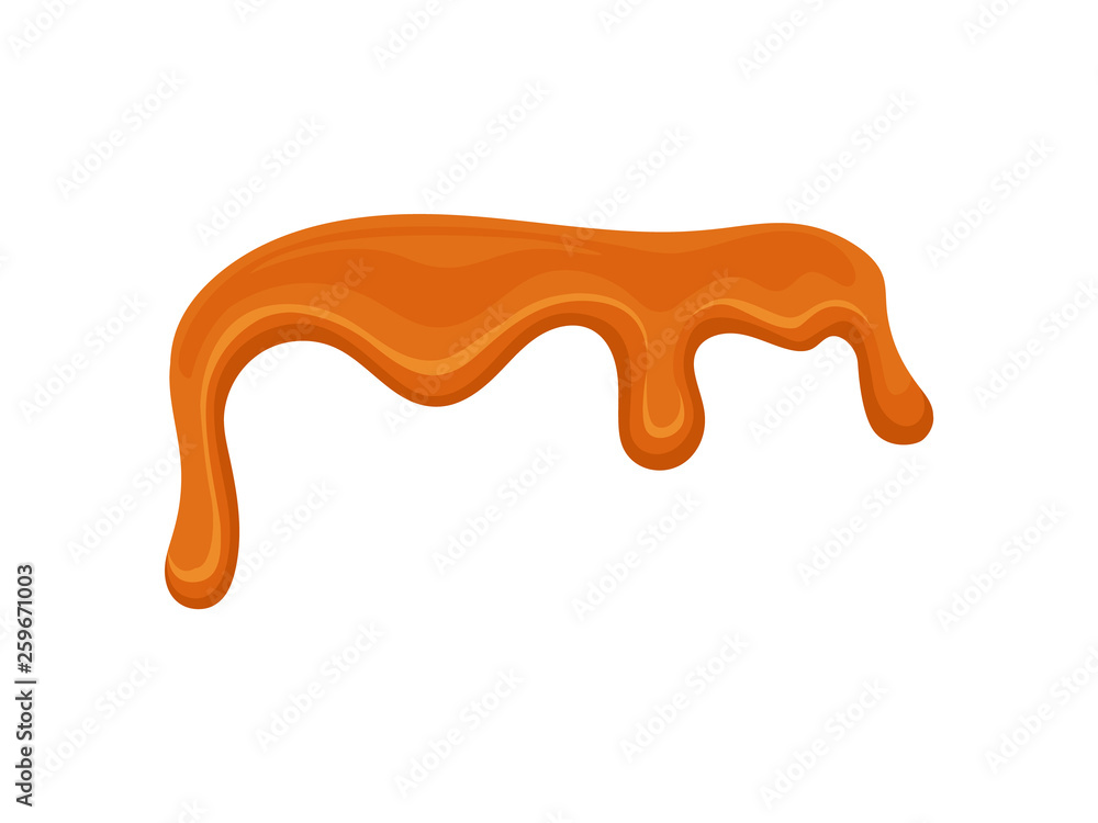Liquid caramel on white background. Candy toffee concept. Liquid caramel on white background. Candy toffee concept.