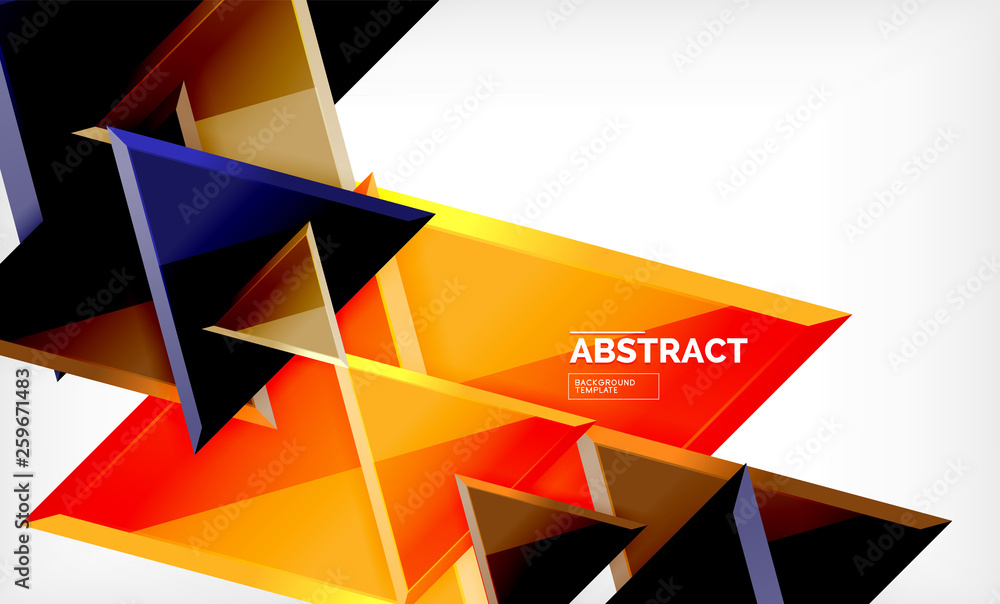 Flying triangles compostion geometric background Flying triangles compostion geometric background