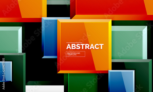 Geometric abstract background, modern square design