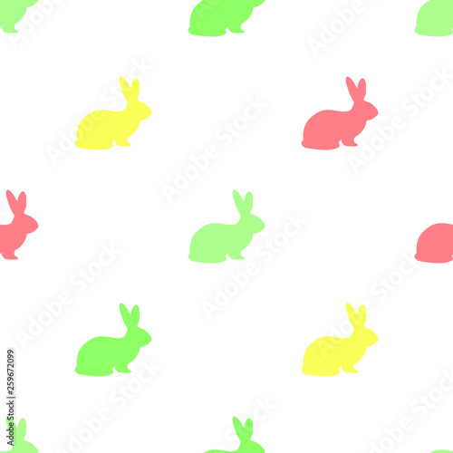 Seamless regular vector pattern with easter rabbits