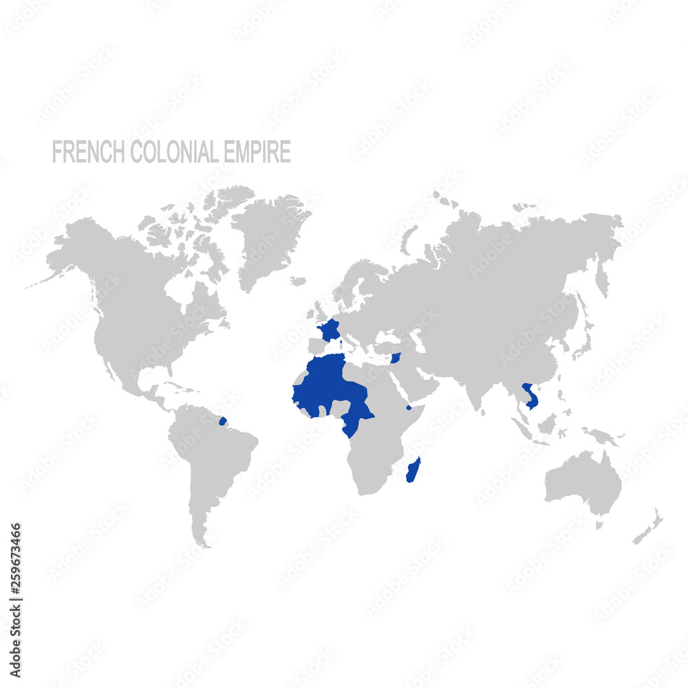 Naklejka vector map of the French colonial empire