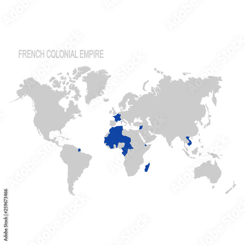 Fototapeta Naklejka Na Ścianę i Meble -  vector map of the French colonial empire