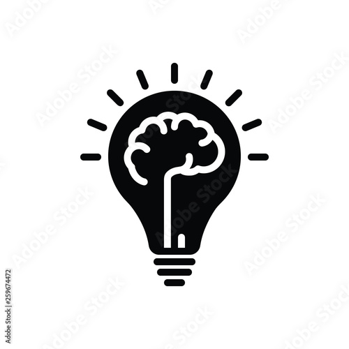 Black solid icon for mindset mentality
