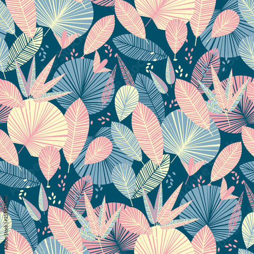 Vintage colors abstract tropical seamless pattern