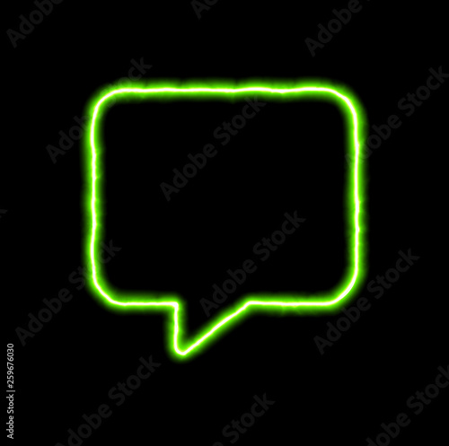 green neon symbol comment