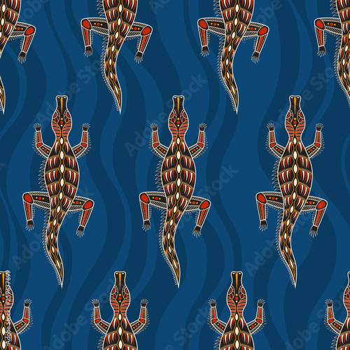 Seamless pattern of crocodi...