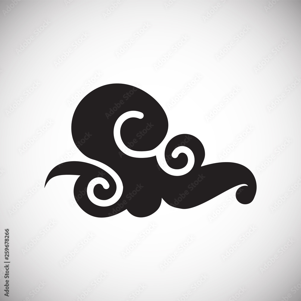 Obraz premium Asian cloud icon on background for graphic and web design. Simple vector sign. Internet concept symbol for website button or mobile app.