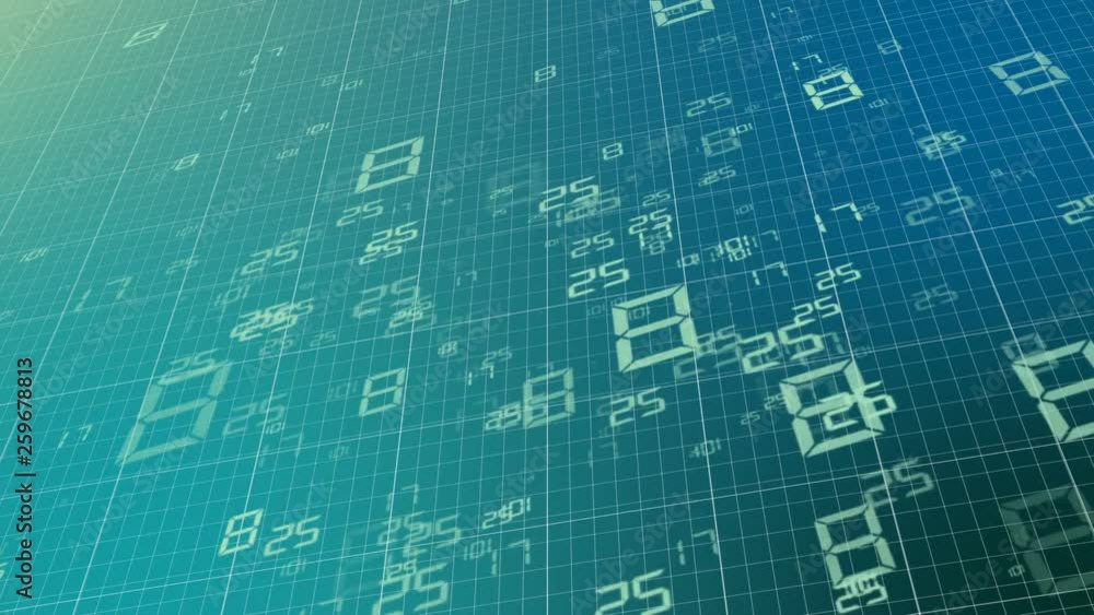 Abstract Binary Digital Code Futuristic elements are animated on a computer monitor. Electronic processes in digital data processing Abstract Binary Digital Code Futuristic elements are animated on a computer monitor. Electronic processes in digital data processing