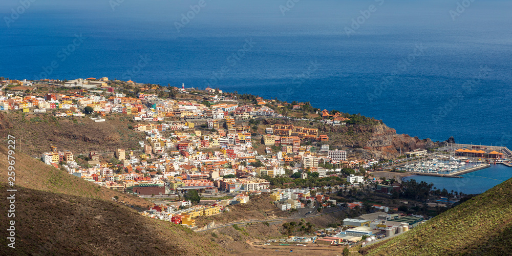 View of San Sebastian at La Gomera. Canary Islands.  Spain.