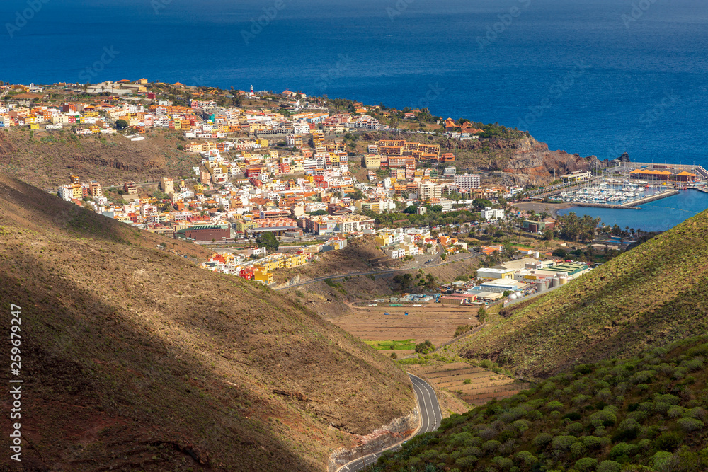 View of San Sebastian at La Gomera. Canary Islands.  Spain.