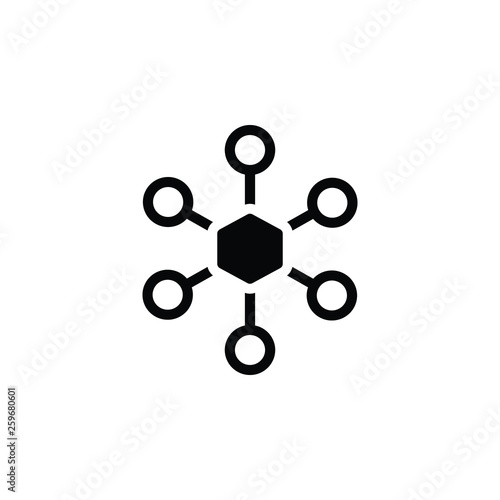 Black solid icon for connect technology