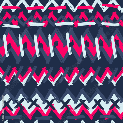 Abstract Ikat and boho style handcraft fabric pattern. Traditional Ethnic design for clothing and textile background, carpet or wallpaper