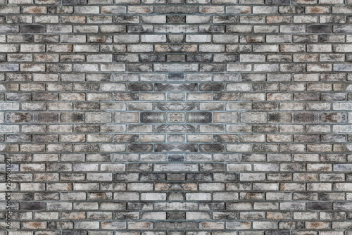 Background of brick wall with old texture pattern. Vintage style and grunge retro interior. photo