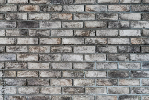 Background of brick wall with old texture pattern. Vintage style and grunge retro interior. photo
