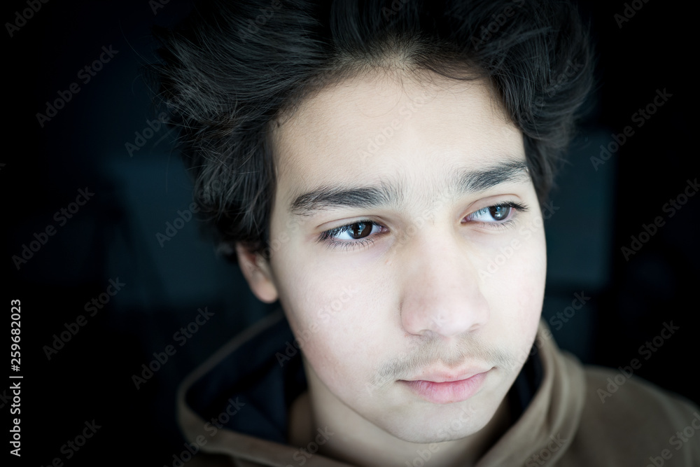 Teenage boy close up portrait Teenage boy close up portrait