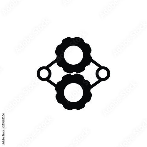 Black solid icon for engine ios gears 