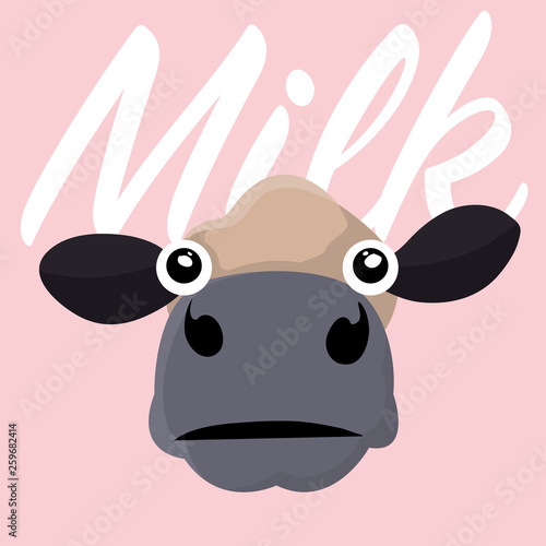 sticker with cow vector