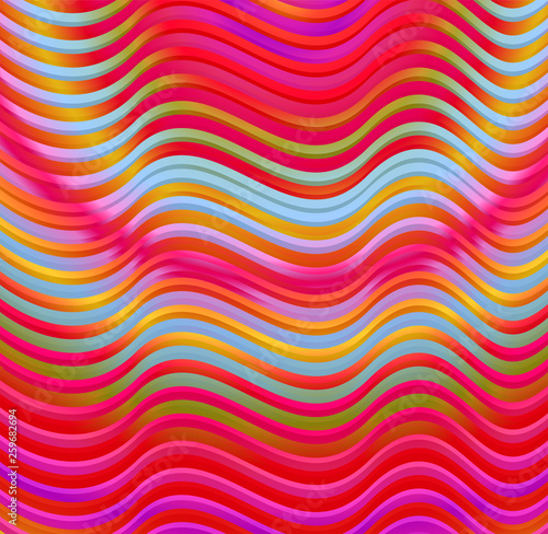 Colorful gradient wavy zigzag patterned vector background. Beautiful summer fun background.