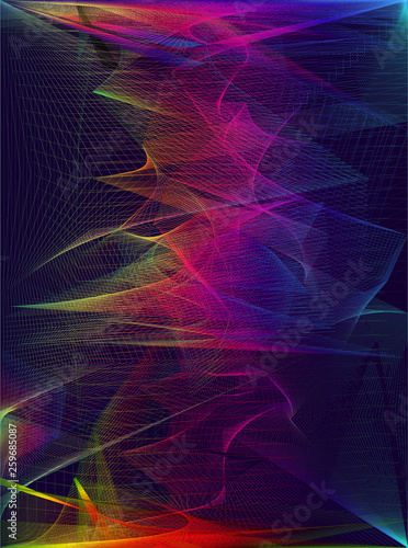 Wavy line art vertical compositon abstract background.