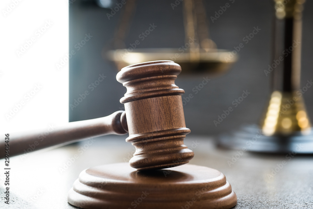 Law and Justice Concept Image, Grey stone background Law and Justice Concept Image, Grey stone background