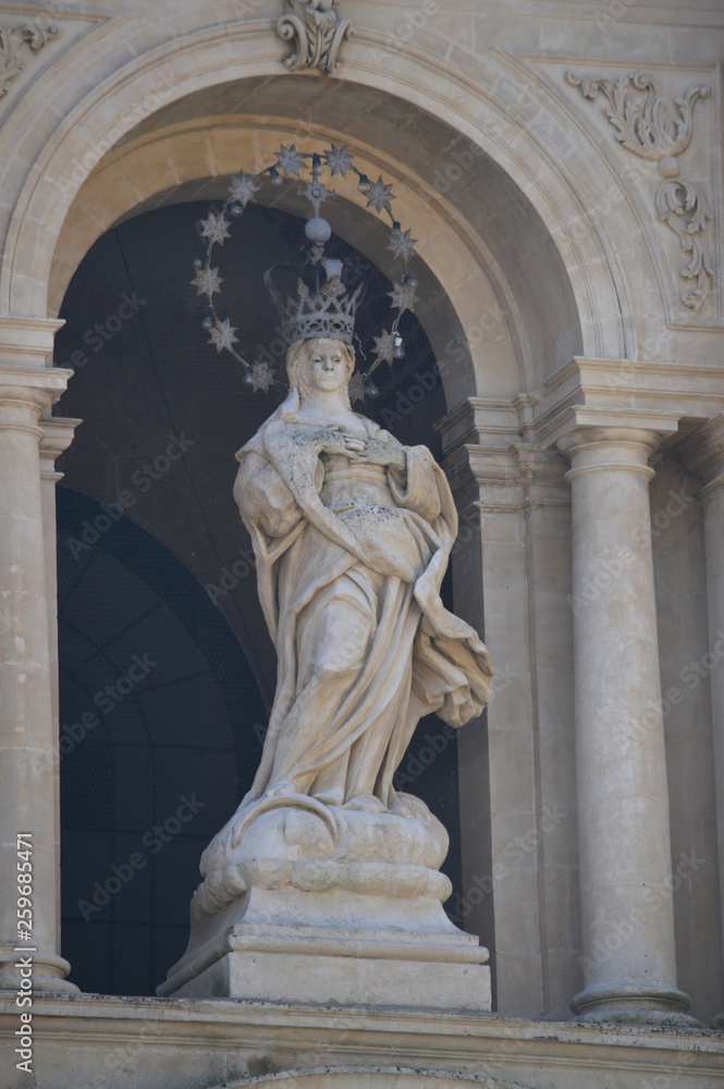 Mary Statue in the San Bartolomeo Church, Scicli, Ragusa, Sicily, Italy, Europe, Baroque, World Heritage Site