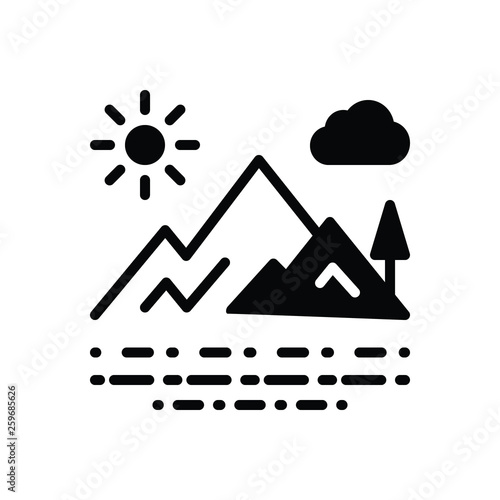 Black solid icon for mountainview