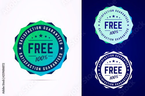 The round free gradient style sticker, tag, button, badge. Vector badge for promotion your free product or service. Vector illustration