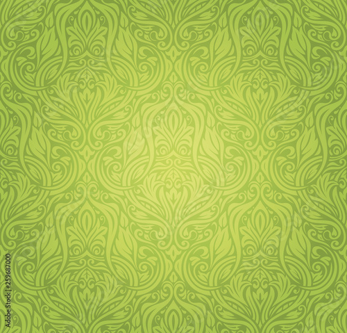 Green Floral vintage wallpaper design backround