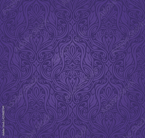 Purple Floral vintage seamless pattern background holiday wallpaper