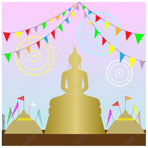 Buddha image, water festival time in Asia