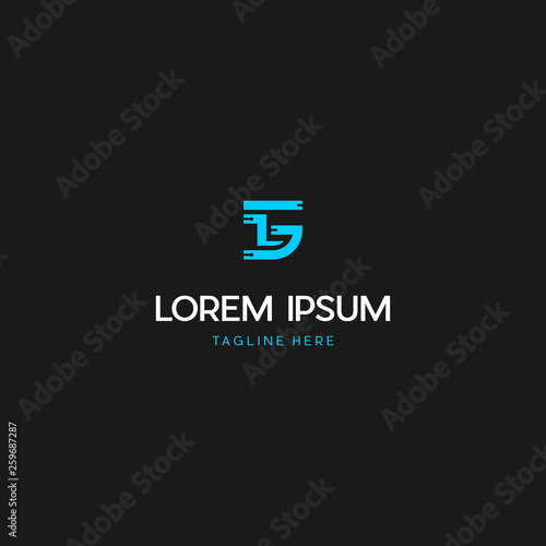 GT abstract logo vector icon illustration design. GT letter abstract design line minimalist graphic logo template