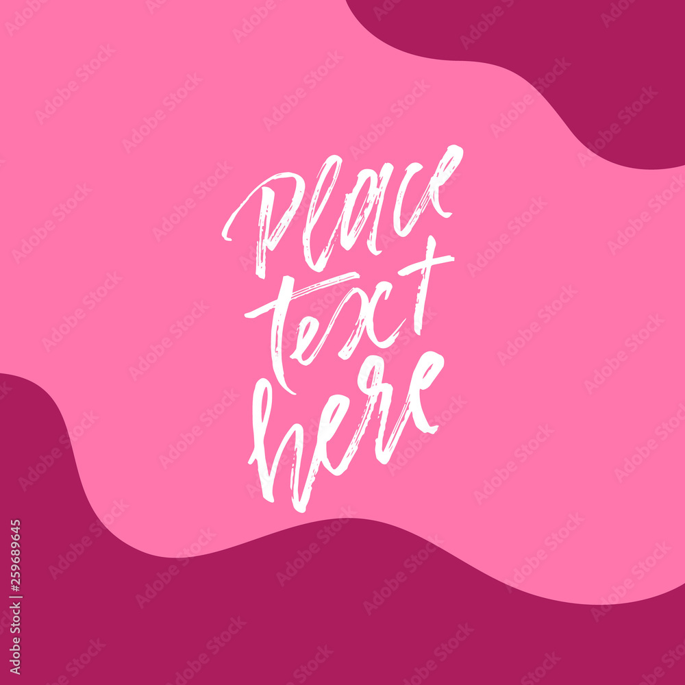 Abstract shapes and copy space in center on deep pink background for banner, card, brochure, invitation design.