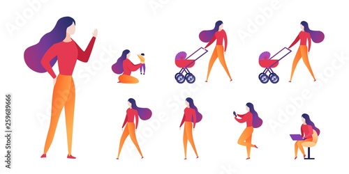 Vector Illustration Choice Motherhood and Career.