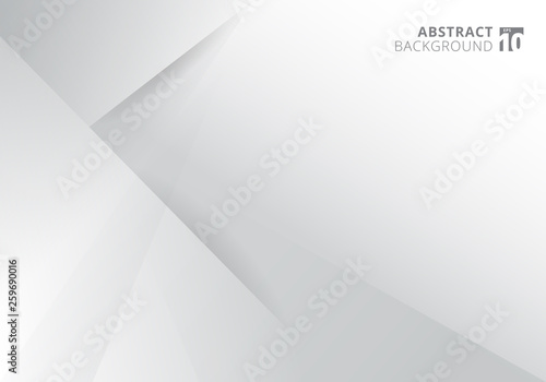 Abstract template white and gray color modern background design. Geometric triangles with shadow graphic