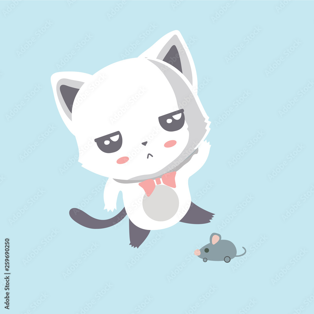 Cute cat illustration on pastel background. Cute cat illustration on pastel background.