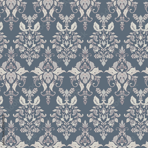 Ornate damask background. Vector vintage wallpaper