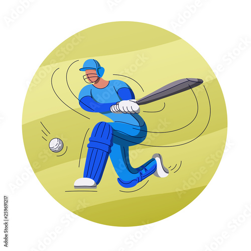 Cricket batsman flat