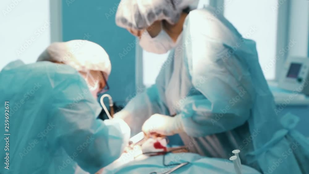 Surgeon at work. a team of professional surgeons performs surgery on the patient. Real operating room. Medical concept. close-up. Surgeon at work. a team of professional surgeons performs surgery on the patient. Real operating room. Medical concept. close-up.