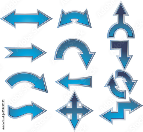 Vector set of metal arrows