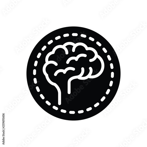 Black solid icon for brain brainwash