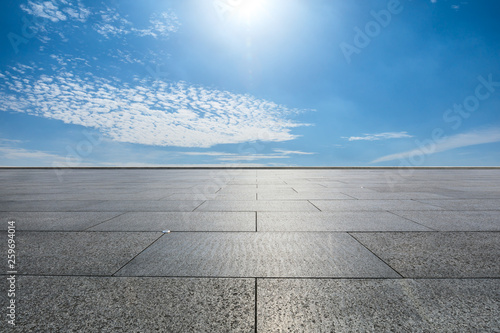 Wallpaper Mural Empty floor and blue sky and white clouds scene Torontodigital.ca