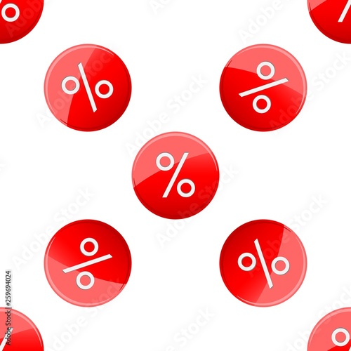 Discount percent red sticker. Seamless Wallpaper pattern. The ability to stretch to any size in all directions without loss of quality. Vector illustration. 