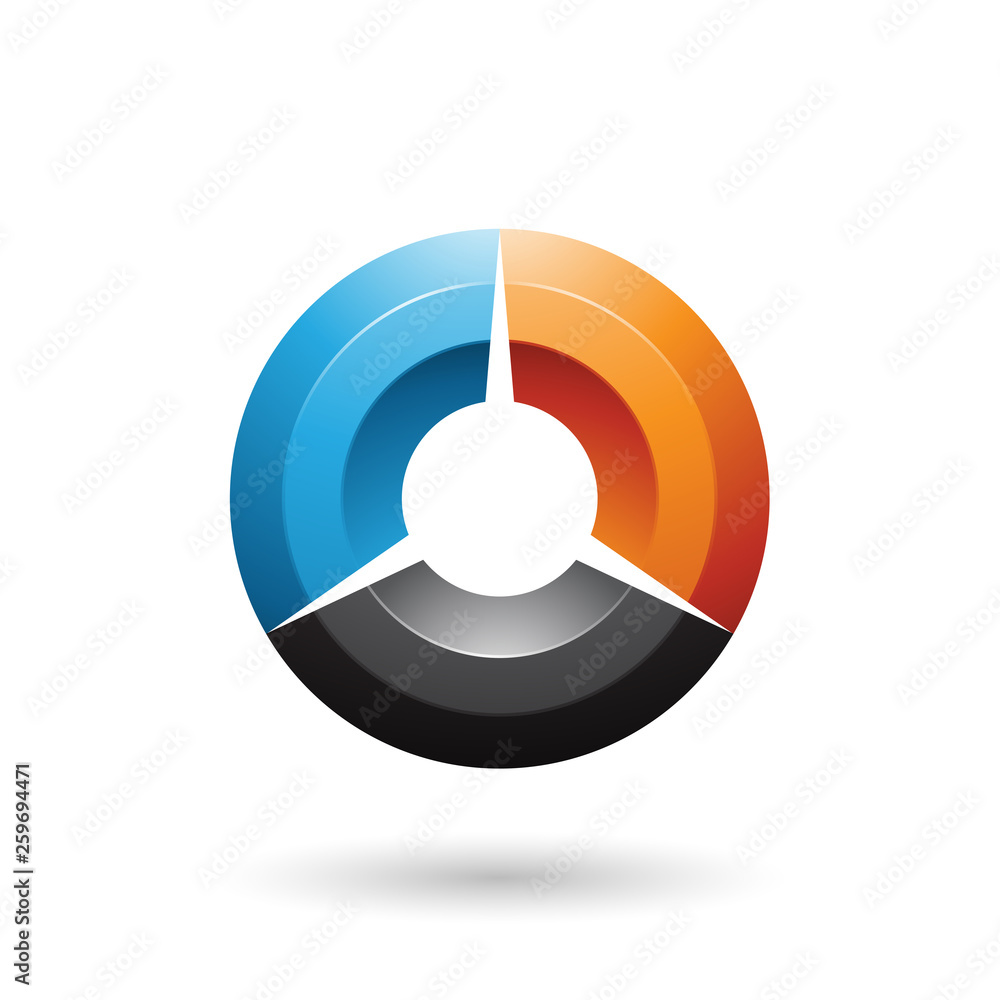 Blue and Orange Glossy Shaded Circle Vector Illustration Blue and Orange Glossy Shaded Circle Vector Illustration